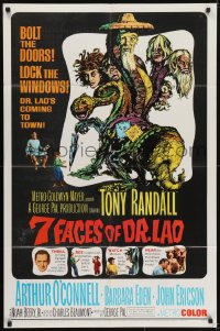 5k016 7 FACES OF DR. LAO 1sh 1964 great art of Tony Randall's personalities by Joseph Smith!