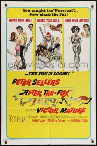 5k023 AFTER THE FOX 1sh 1966 De Sica's Caccia alla Volpe, Peter Sellers, Frank Frazetta art!