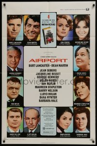 5k028 AIRPORT 1sh 1970 Burt Lancaster, Dean Martin, Jacqueline Bisset, Jean Seberg & more!