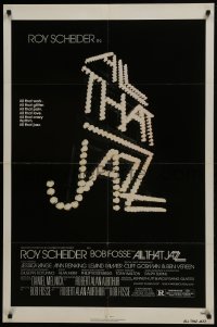5k035 ALL THAT JAZZ 1sh 1979 Roy Scheider, Jessica Lange, Bob Fosse musical, title in lights!