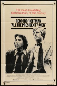 5k037 ALL THE PRESIDENT'S MEN 1sh 1976 Dustin Hoffman & Robert Redford as Woodward & Bernstein!