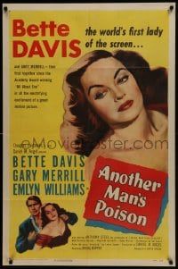 5k049 ANOTHER MAN'S POISON 1sh 1952 art of sexy Bette Davis, world's first lady of the screen!