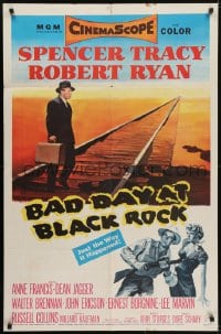 5k061 BAD DAY AT BLACK ROCK 1sh 1955 Spencer Tracy tries to find out just what did happen to Kamoko