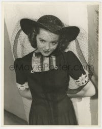 5m808 ANN RUTHERFORD deluxe 10x12.5 still 1940s close up of the pretty actress wearing veiled hat!