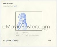 5m044 KING OF THE HILL animation art 2000s cartoon pencil drawing of scared Peggy screaming!