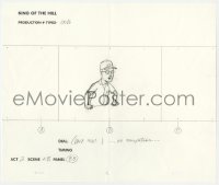 5m037 KING OF THE HILL animation art 2000s cartoon pencil drawing of Dale demanding no computers!