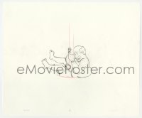 5m035 KING OF THE HILL animation art 2000s cartoon pencil drawing of Bill sliding down pole!