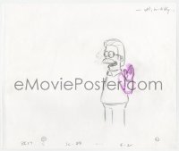 5m058 SIMPSONS animation art 2000s cartoon pencil drawing of Ned Flanders greeting with a wave!
