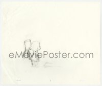 5m047 SIMPSONS animation art 2000s cartoon pencil drawing of Bart & Lisa from behind!