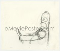 5m065 SIMPSONS animation art 2000s storyboard cartoon pencil drawing of Homer driving car!