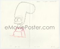 5m054 SIMPSONS animation art 2000s cartoon pencil drawing of Marge with hair hitting the ceiling!