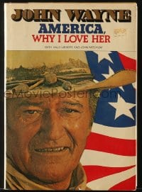 5m098 AMERICA, WHY I LOVE HER hardcover book 1977 passages by John Wayne & lyrics from his album!