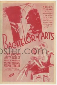 5m233 BACHELOR OF ARTS herald 1934 great images of Tom Brown & pretty Anita Louise!