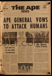 5m336 BENEATH THE PLANET OF THE APES herald 1970 sci-fi sequel, cool newspaper design w/articles!