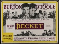 5p116 BECKET British quad 1964 Richard Burton in the title role, Peter O'Toole, John Gielgud