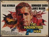 5p138 MACKINTOSH MAN British quad 1973 best art of Paul Newman & Sanda in gun, John Huston!