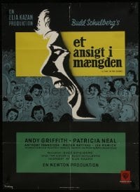 5p067 FACE IN THE CROWD Danish 1958 Stilling art of Andy Griffith, directed by Elia Kazan!