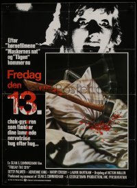 5p070 FRIDAY THE 13th Danish 1980 great Joann art, slasher horror classic, 24 hours of terror!