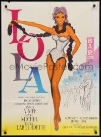 5p075 LOLA Danish 1962 full-length art of sexy dancer Anouk Aimee in title role by Aage Lundvald!