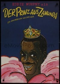 5p406 COMING TO AMERICA East German 23x32 1990 artwork of African Prince Eddie Murphy by Wongel!