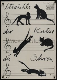 5p442 POHLAD KOCCE USI East German 23x32 1986 Czech comedy, cats as notes by Handschick!