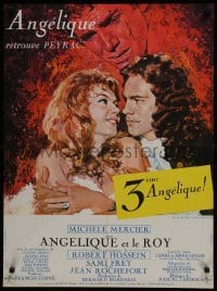 5p561 ANGELIQUE & THE KING French 23x31 1965 artwork of sexy Mercier & Hossein by Ferracci & Thos!