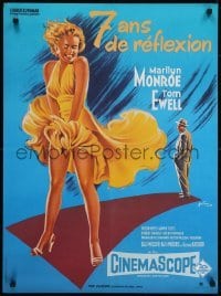 5p626 SEVEN YEAR ITCH French 23x31 R1980s best art of Marilyn Monroe's skirt blowing by Grinsson!