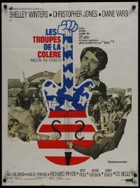 5p643 WILD IN THE STREETS French 24x32 1968 Christopher Jones & teens take over the U.S., Ferracci!