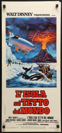 5p899 ISLAND AT THE TOP OF THE WORLD Italian locandina 1975 Disney's adventure beyond imagination!