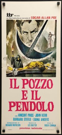 5p943 PIT & THE PENDULUM Italian locandina R1975 Vincent Price, Roger Corman & Edgar Allan Poe!