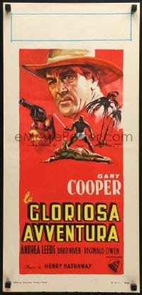 5p949 REAL GLORY Italian locandina R1956 Gary Cooper, the story of a U.S. Army doctor's adventures!