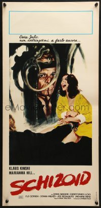5p956 SCHIZOID Italian locandina 1980 completely different art of Kinski & terrified Hill by Mafe!