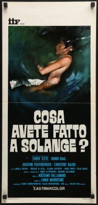 5p957 SCHOOL THAT COULDN'T SCREAM Italian locandina 1972 Cosa avete fatto a Solange, giallo, Symeoni!