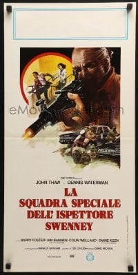 5p978 SWEENEY Italian locandina 1977 different art of criminal with machine gun over policemen!