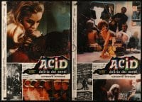 5p759 ACID group of 5 Italian 19x27 pbustas 1968 LSD, wild different images of crazed drug users, body painting!