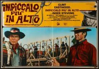 5p781 HANG 'EM HIGH Italian 19x27 pbusta 1968 Clint Eastwood, they hung the wrong man!