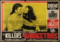 5p789 KILLERS Italian 19x27 pbusta R1957 Burt Lancaster & sexy Ava Gardner, Ernest Hemingway!