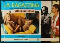 5p790 LA RAGAZZINA Italian 18x25 pbusta 1974 images of sexy Gloria Guida & Colette Descombes!