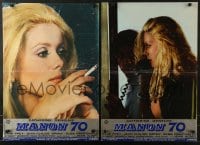 5p769 MANON 70 group of 2 Italian 19x26 pbustas 1968 images of sexy Catherine Deneuve in title role!