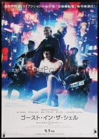 5p342 GHOST IN THE SHELL advance DS Japanese 29x41 2017 Scarlett Johanson as Major, Beat Takeshi Kitano!