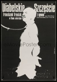 5p477 DIABELSKIE SZCZESCIE Polish 27x39 1985 Jakub Erol art of man with chain around neck!