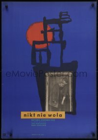 5p540 NOBODY'S CALLING Polish 23x33 1960 Nikt nie wola, cool strange Eryk Lipinski art!