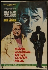 5p158 ANY NUMBER CAN WIN Spanish 1963 Jean Gabin, Alain Delon, Henri Verneuil, different art!