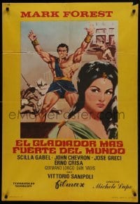 5p166 COLOSSUS OF THE ARENA Spanish 1972 cool completely different art of Mark Forest as Maciste!