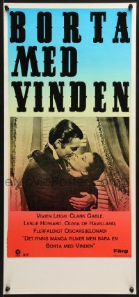 5p052 GONE WITH THE WIND Swedish stolpe R1987 Clark Gable, Vivien Leigh, all-time classic!