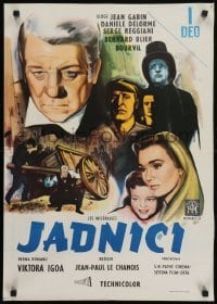 5p287 LES MISERABLES part 1 Yugoslavian 20x27 1960 different art of Jean Gabin as Jean Valjean!