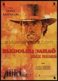 5p300 PALE RIDER Yugoslavian 19x27 1985 great artwork of cowboy Clint Eastwood by C. Michael Dudash!