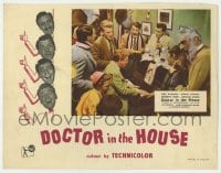 5r430 DOCTOR IN THE HOUSE English LC 1954 Dirk Bogarde & others singing around a piano at party!