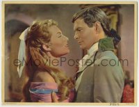 5r411 DANGEROUS EXILE English LC 1957 romantic close up of Louis Jourdan & Belinda Lee!