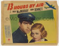 5r166 13 HOURS BY AIR LC 1936 best portrait of uniformed Fred MacMurray & sexy Joan Bennett!